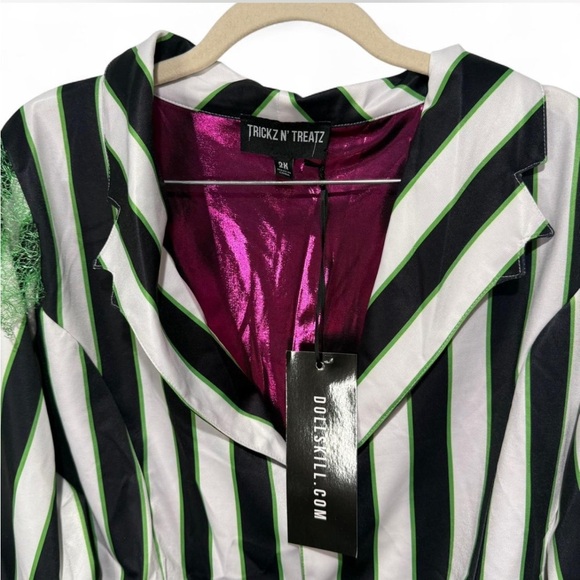 Dolls Kill The Bio-Exorcist Beetlejuice Costume Set, Plus Size 2X Cosplay, NEW - Picture 13 of 15